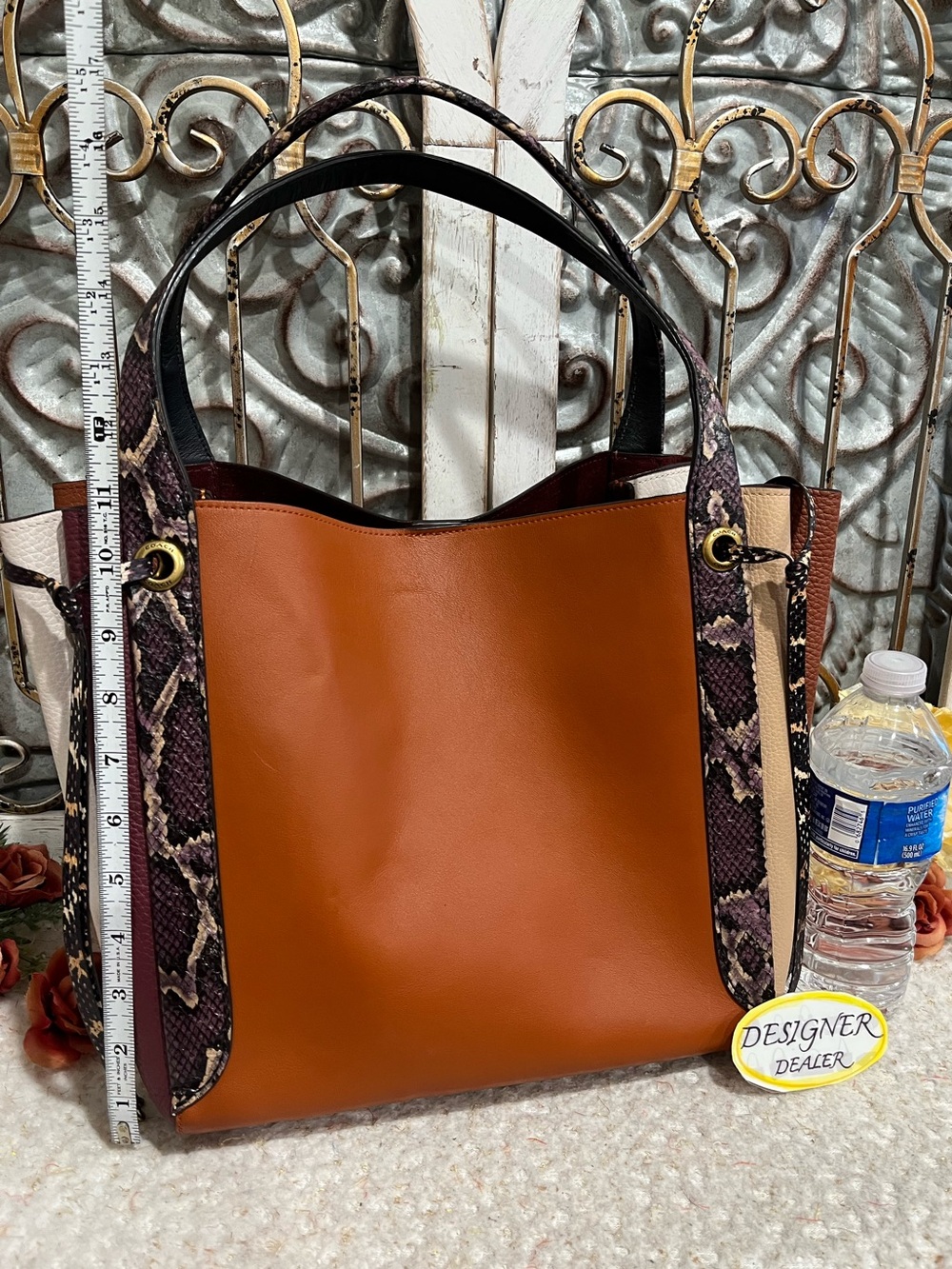 COACH Harmony Snakeskin Colorblock Hobo Shoulder bag 76418 VGC! - Picture 8 of 15